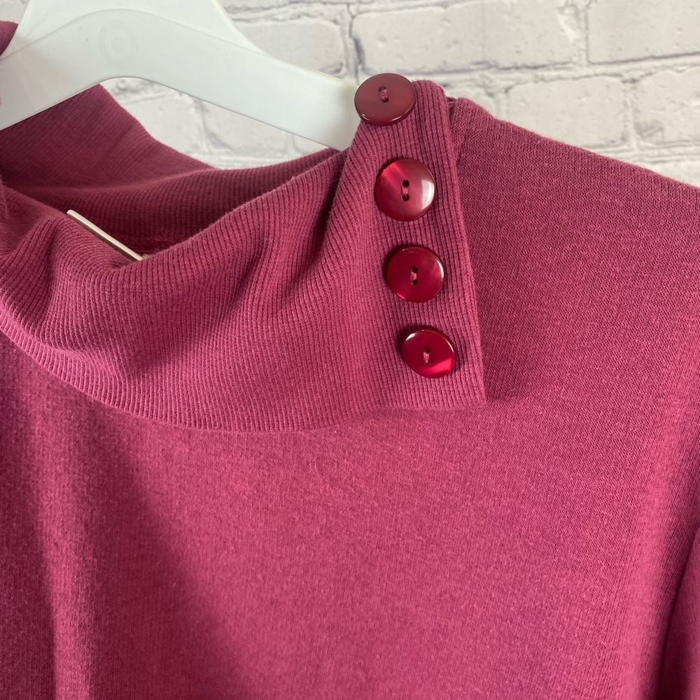 Blair Mock Neck Pullover Sweatshirt with Buttons size 3XL Plus Size Sweatshirt - Picture 7 of 8